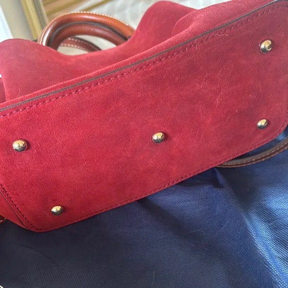 Dooney & Bourke Red Satchel with Leather Trim - Picture 14 of 16